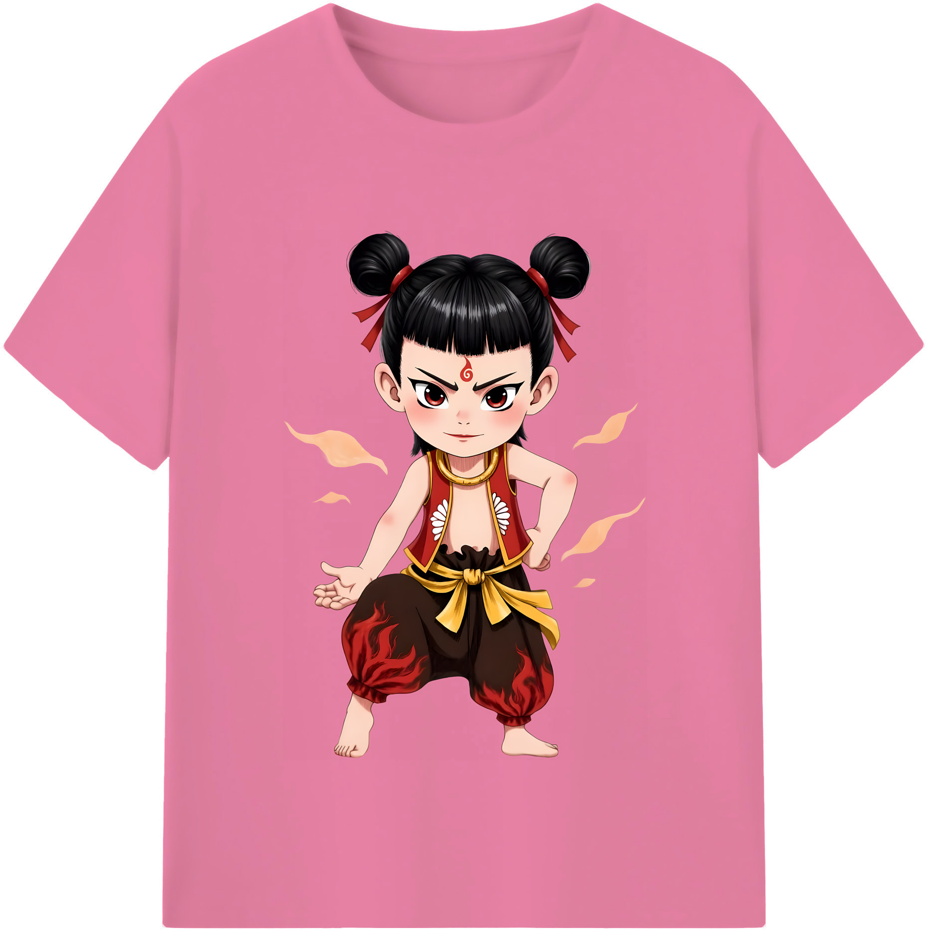 （画像用） Ne Zha 2 ナタ 魔童の大暴れ 綿100％半袖Tシャツ（フロントプリント）
